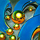 Painting interior abstraction Golden balls hyperrealism oil on canvas, Pictures, Ekaterinburg,  Фото №1