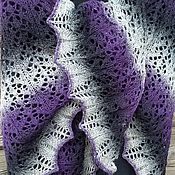 Аксессуары handmade. Livemaster - original item Shawl night violet openwork warm. Handmade.