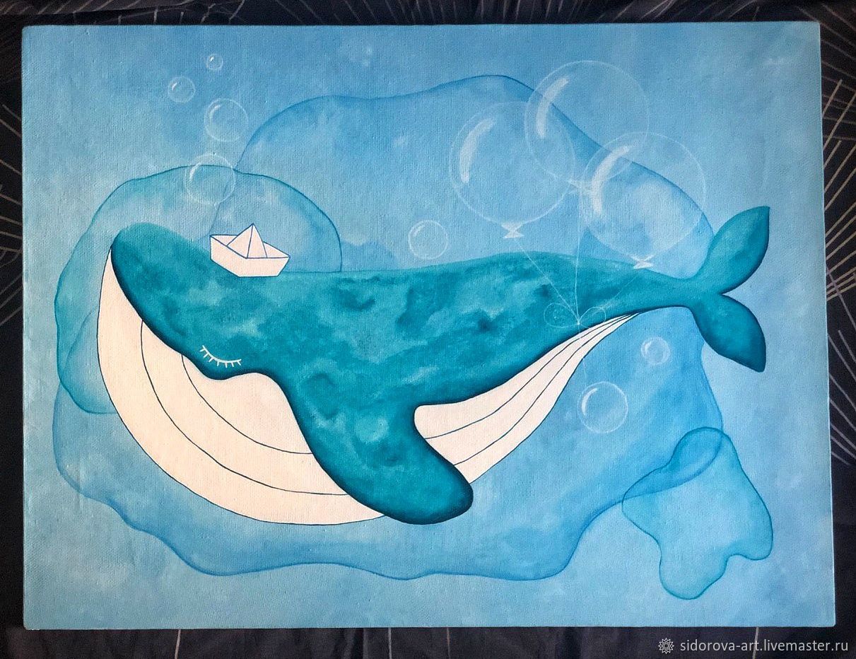 Синий кит живопись