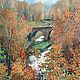 Осенний пейзаж желтые листья "Река Лава", Картины, Санкт-Петербург,  Фото №1