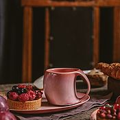 Посуда handmade. Livemaster - original item teacups: Mug of life 200 ml, saucer 2 Class Dawn over Imladris. Handmade.