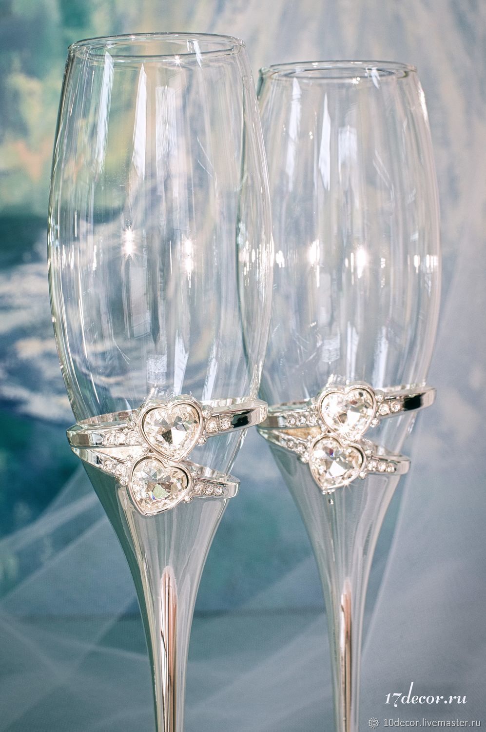 Свадебные бокалы со стразами Swarovski и именной гравировкой. в ...