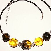 Украшения handmade. Livemaster - original item Amber choker necklace faceted balls with inclusions.. Handmade.