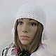 Knitted hat white. Caps. Cozy corner (nadejdamoshkina). Online shopping on My Livemaster.  Фото №2
