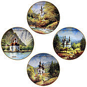 Винтаж: Полная серия Замки на воде настенные тарелки панно картина пейзаж лето