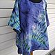 Дизайнерская льняная блузка батик : Цветы, Блузки, Смоленск,  Фото №1