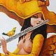 Картина маслом Фея с флейтой, девушка с флейтой. Картины. ArtJuli. Художник Юлия Нуждина. Ярмарка Мастеров.  Фото №6