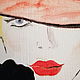 Девушка в красной шляпе. Картина маслом 30/40см. Картины. Fleurdelys-art. Интернет-магазин Ярмарка Мастеров.  Фото №2