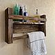Полка деревянная настенная для кухни и ванной навесная. Полки. DedMihey  изделия из дерева. Интернет-магазин Ярмарка Мастеров.  Фото №2