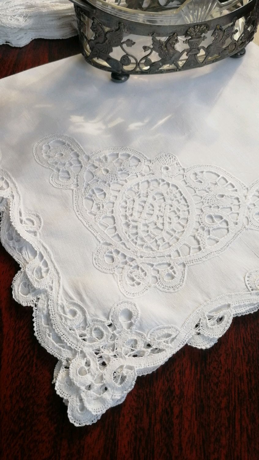 Винтаж: Старинные салфетки, носовые платки с кружевом Cantu и ...