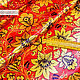 Cloth of Gold Khokhloma on red. Fabric. SLAVYANKA. My Livemaster. Фото №4