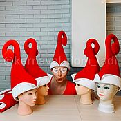 Аксессуары handmade. Livemaster - original item The Dwarf Elf`s New Year`s Hat is red. Handmade.