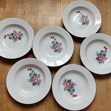 Посуда ручной работы. Ярмарка Мастеров - ручная работа Тарелки ГДР KAHLA новые обеденные 6 шт. Handmade.