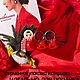 Серьги с красными лошадками-качалками. Серьги-кольца. KOKOSHNIKI. Ярмарка Мастеров.  Фото №8