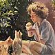Картина маслом мальчик и коты, Картины, Кемерово,  Фото №1