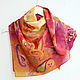 Batik shawl 'Fairy ornament' natural silk, Shawls1, St. Petersburg,  Фото №1