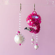 Украшения handmade. Livemaster - original item Flamingo earrings 