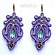 Soutache earrings Feathers. Earrings. Hobbisait. Online shopping on My Livemaster.  Фото №2