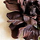Leather flowers. Brooch 'Chocolate'. Brooches. INNA DAWID. Online shopping on My Livemaster.  Фото №2