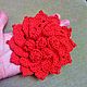 Brooch,decoration, crochet flower, red flower, flower brooch, Brooches, Moscow,  Фото №1