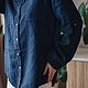 Рубашка льняная синего оттенка. Рубашки. Alviella | ATELIER. Ярмарка Мастеров.  Фото №6