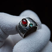 Украшения handmade. Livemaster - original item Garnet and Tourmaline ring. Prince.. Handmade.