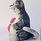 Заказать Кот и одна сосиска. Игрушка из шерсти. Фелтинг. Галина Иванова (galina-ivanova). Ярмарка Мастеров. . Войлочная игрушка Фото №3