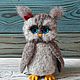 Blue-eyed owl toy from wool. Felted Toy. handmade toys by Mari (handmademari). My Livemaster. Фото №5