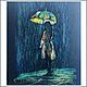 Картина пастелью девушка под дождем, Картины, Екатеринбург,  Фото №1