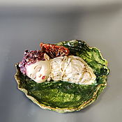 Скульптурный заварочный чайник "Лиса и утка"