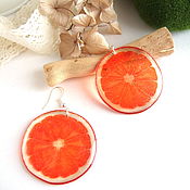 Украшения handmade. Livemaster - original item Transparent Earrings Juicy Orange. Handmade.