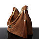 'Granville Camel' beige quilted suede bag, Classic Bag, Bordeaux,  Фото №1