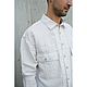 Заказать Рубашка мужская из конопли Hemp Big Shirt White. VÄN Studio. Ярмарка Мастеров. . Рубашки мужские Фото №3