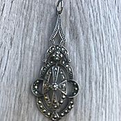 Винтаж ручной работы. Ярмарка Мастеров - ручная работа Art Deco pendant, 825 silver with marcasites, Europe. Handmade.