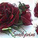 FABRIC FLOWERS. Brooch ' Burgundy roses'. Brooches. cbzybt. My Livemaster. Фото №4
