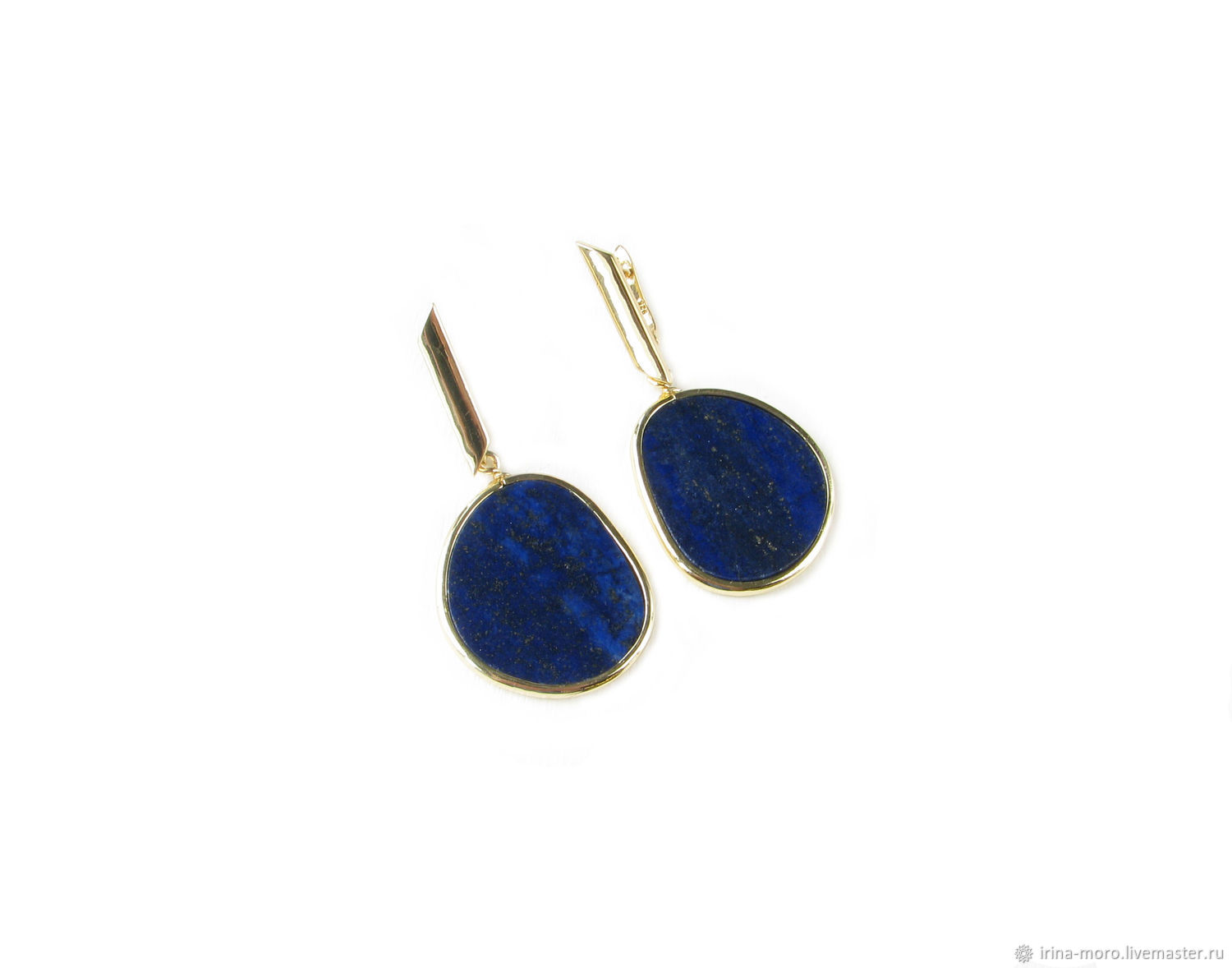 Lapis lazuli earrings, drop earrings, dark blue earrings, Earrings, Moscow,  Фото №1