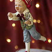 Сувениры и подарки handmade. Livemaster - original item Pinocchio and the golden key, a Christmas toy made of cotton wool for the Christmas tree.. Handmade.