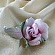 Brooch-boutonniere handmade flower from fabric rosebud Barbara. Brooches. LIUDMILA SKRYDLOVA (flower glade). My Livemaster. Фото №4