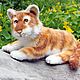 Tiger. Golden tiger cub in realistic technique. Nature. Stuffed Toys. ATola. My Livemaster. Фото №5
