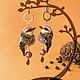 Chrysanthemum Bird Earrings, Earrings, Moscow,  Фото №1