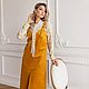 Corduroy Mustard sundress, yellow sundress with slit and pockets. Sundresses. mozaika-rus. Online shopping on My Livemaster.  Фото №2