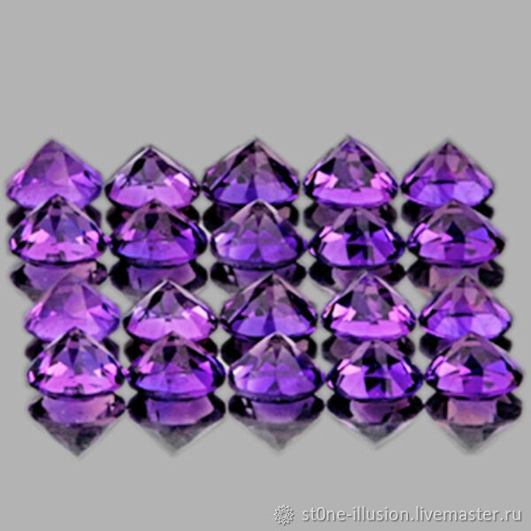 ЛОТ!! Аметист IF-VVS пурпурный натуральный, круг, 1,9-2,0мм, 100 шт ...