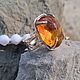 Серебряное кольцо  с цитрином. Кольца. Indira Fashion Unique. Интернет-магазин Ярмарка Мастеров.  Фото №2