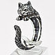 Серебряное кольцо Котик с регулируемым размером, Кольца, Санкт-Петербург,  Фото №1