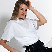 Одежда handmade. Livemaster - original item Women`s Oversize T-shirt, Basic White tight T-shirt. Handmade.
