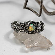Украшения handmade. Livemaster - original item 17.5, 16, 16.5 Male ring twig with opal 
