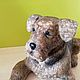 Estatuilla de perro Airedale Terrier de piedra natural anhidrita, Figurines, Horde,  Фото №1
