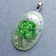 CLOVER pendants to order - jewelry painting on jade. Pendant. Olga Kniazeva | Jewelry painting. My Livemaster. Фото №5
