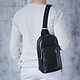 Men's leather shoulder bag 'Kortez' (Black). Backpacks. DragonBags - Rucksack leather. My Livemaster. Фото №6