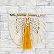  ангел с крыльями в желтом платье. Панно макраме. Текстильная лавка  NATALINI. Интернет-магазин Ярмарка Мастеров.  Фото №2